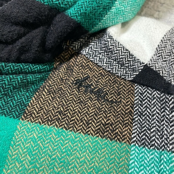 Kavu Zip Up Hooded Vest Kelly Green White Black Brown Tan Great for Fall Small - Picture 13 of 14